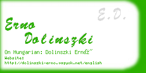 erno dolinszki business card